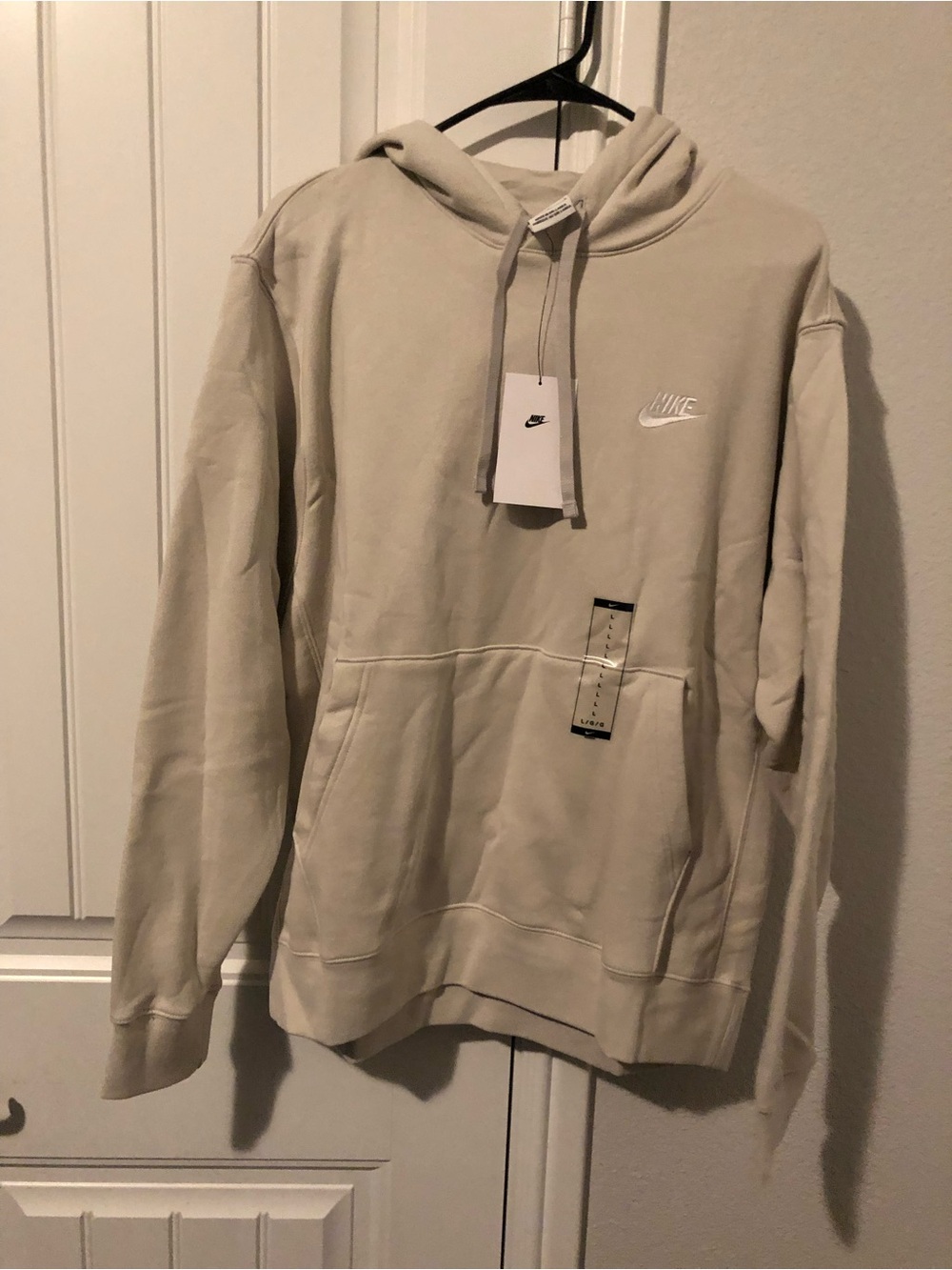 Nike Men's Light Sandstone Pullover Hoodie - Embroidered Swoosh